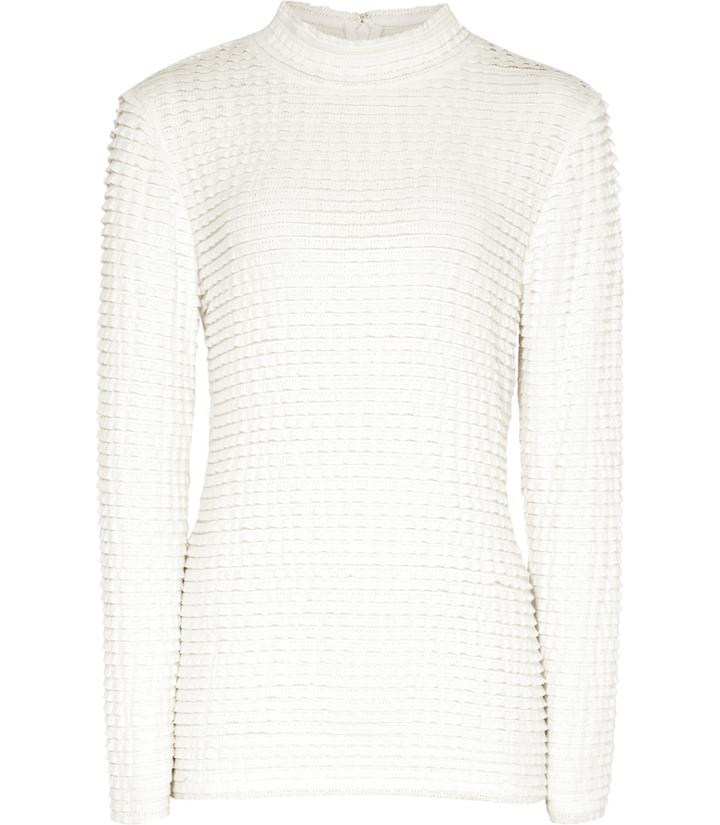 Reiss Eliza - Womens Textured High-neck Top In White, Size Xs