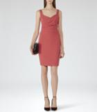 Reiss Alessia - Womens Pleat-front Dress In Orange, Size 14