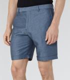 Reiss Meadow - Linen And Cotton Shorts In Blue, Mens, Size 28