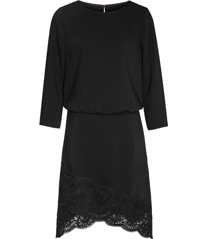 Reiss Marie - Womens Lace-hem Dress In Black, Size 4
