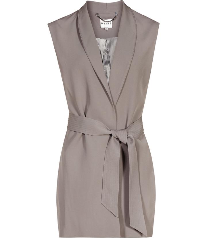 Reiss Karmine Gilet - Womens Fluid Sleeveless Jacket In Brown, Size 6