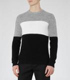 Reiss Frost - Mens Colour Block Jumper In Black, Size Xs