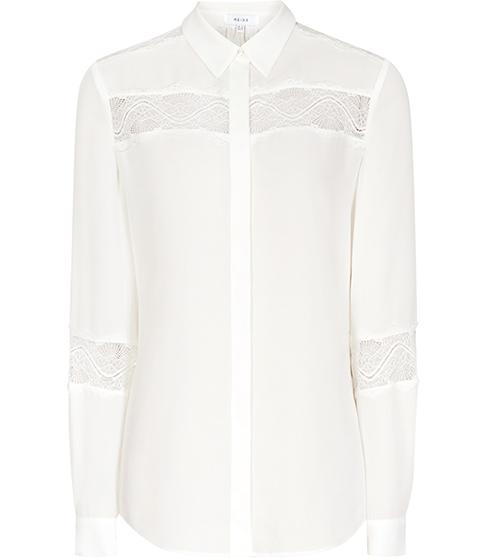 Reiss Rosanna Lace-insert Shirt