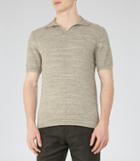 Reiss Rashford - Mens Textured Polo Shirt In Brown, Size Xs