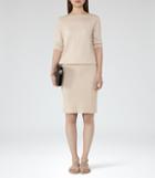 Reiss Ren - Womens Knitted Cross-back Dress In Cream, Size 4