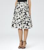 Reiss Drew - Womens Jacquard Midi Skirt In Black, Size 6