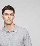 Reiss Crown - Flecked Polo Shirt In Blue, Mens, Size S