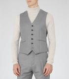 Reiss Samuel W - Mens Modern Wool Waistcoat In Grey, Size 36