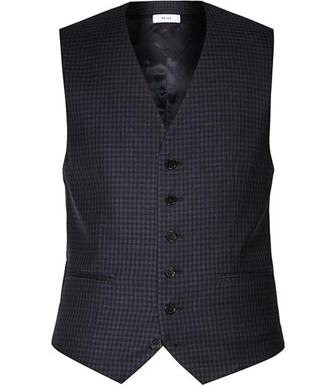 Reiss Marvel W Checked Wool Waistcoat