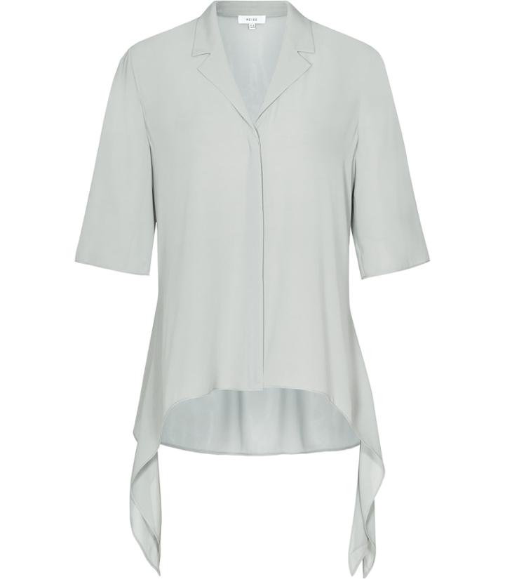 Reiss Panther - Womens Side-tie Blouse In Green, Size 4