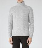 Reiss Sky - Mens Textured Rollneck Jumper In Brown, Size Xs