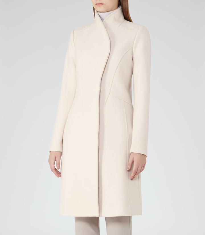 Reiss Fiona - Womens Wrap-front Coat In Brown, Size 6