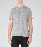 Reiss Drone - Mens Leaf Print T-shirt In Grey, Size S