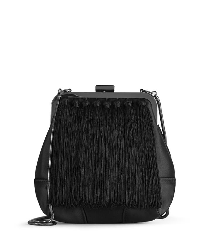 Reiss Jinx - Tassel-detail Evening Bag In Black, Womens