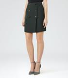 Reiss Saffron - Button-front Skirt In Green, Womens, Size 0
