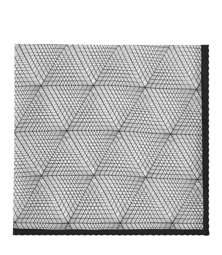 Reiss Bolton - Mens Silk Printed Pocket Square In White, One Size