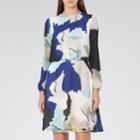 Reiss Neave - Womens Watercolour-print Dress In Blue