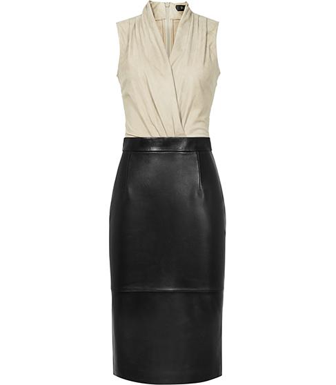 Reiss Birdie Suede And Leather Dress