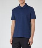 Reiss Anton - Mens Textured Polo Shirt In Blue, Size S
