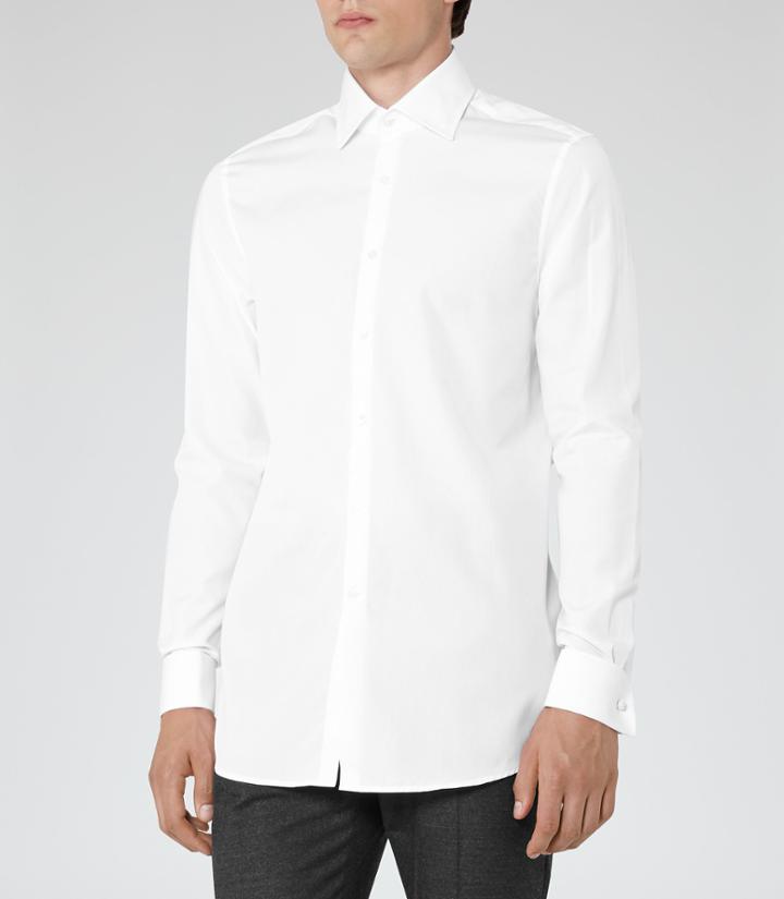 Reiss Blaine - Mens Double Cuff Shirt In White, Size S
