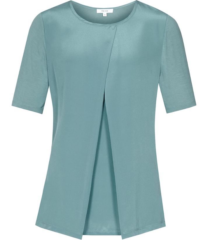 Reiss Larsen - Womens Silk-front T-shirt In Blue, Size Xs