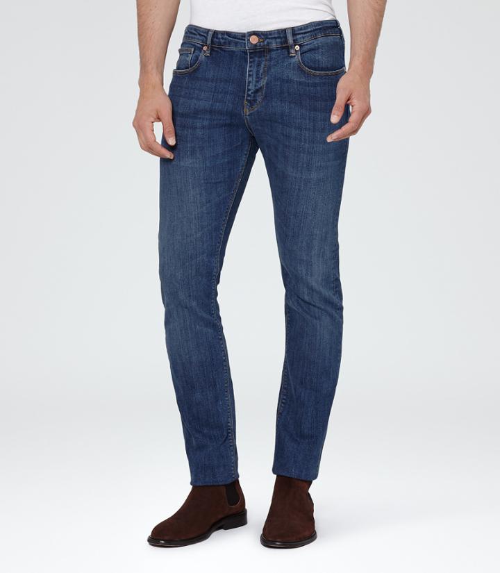 Reiss Clash - Mens Mid-wash Jeans In Blue, Size 30