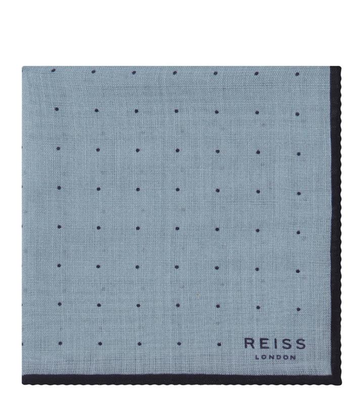 Reiss Cinta - Mens Spotted Pocket Square In Blue