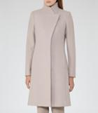 Reiss Hutton - Womens Wrap-collar Coat In Brown, Size 6