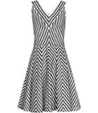 Reiss Beverly - Womens Striped Fit And Flare Dress In White, Size 4