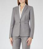 Reiss Sammy Jacket - Womens Single-breasted Blazer In Grey, Size 6