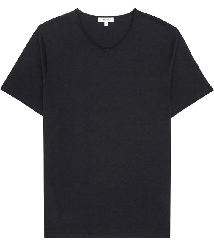 Reiss Majestic - Mens Raw Edge T-shirt In Blue, Size Xs