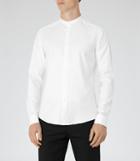 Reiss Scent - Mens Slim Grandad Collar Shirt In White, Size S