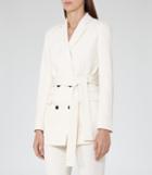 Reiss Angie - Double-breasted Blazer In White, Womens, Size 2