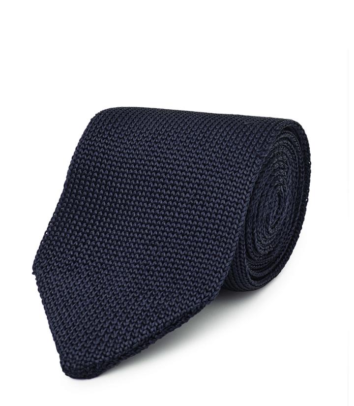 Reiss Canter - Knitted Silk Tie In Blue, Mens
