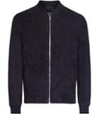 Reiss Sussex - Mens Suede Bomber Jacket In Blue, Size Xs
