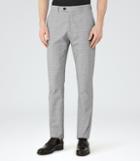 Reiss Jenkins - Houndstooth Check Trousers In Grey, Mens, Size 28