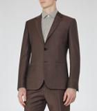 Reiss Hollidge B - Single-breasted Wool Blazer In Brown, Mens, Size 36