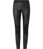 Reiss Madeline - Womens Leather-panel Trousers In Black, Size 4