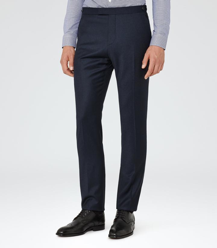 Reiss Frazier T - Mens Wool Tailored Trousers In Blue, Size 30