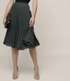 Reiss Rosie - Knife-pleat Midi Skirt In Brown, Womens, Size 2