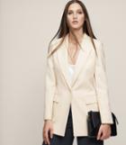 Reiss Oxley - Longline Single-breasted Blazer In Brown, Womens, Size 2