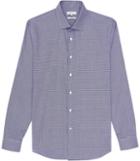 Reiss Clich - Mens Slim Houndstooth Shirt In Blue, Size Xs