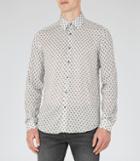 Reiss Persian - Mens Geometric Print Shirt In White, Size Xs