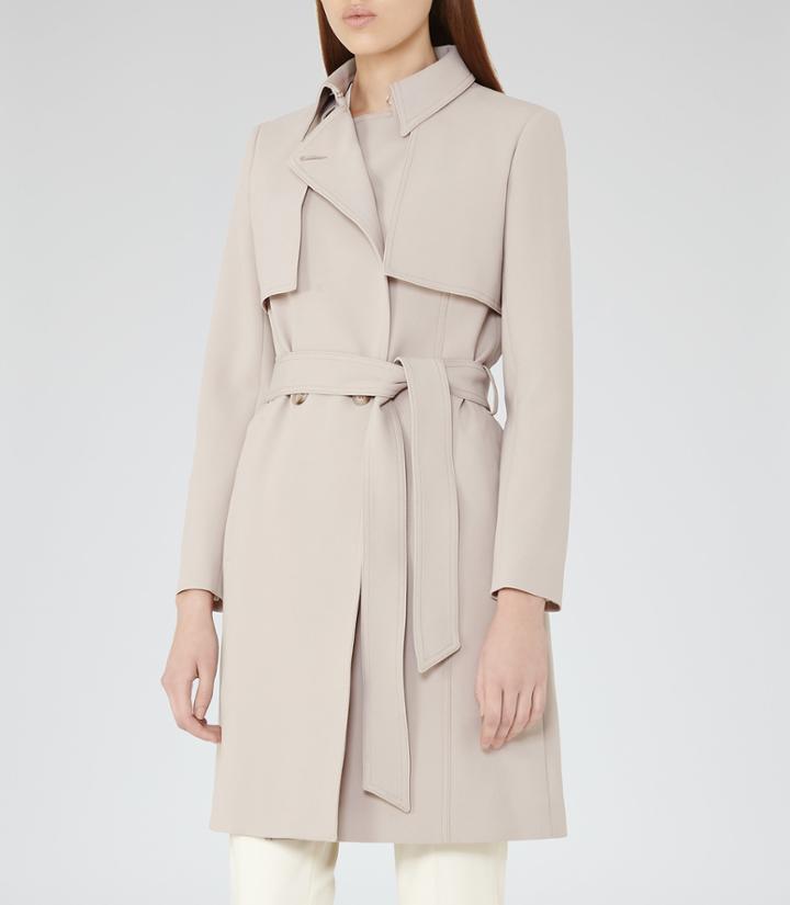 Reiss Somerset - Longline Trench Coat In Brown, Womens, Size 0