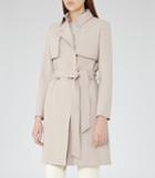 Reiss Somerset - Longline Trench Coat In Brown, Womens, Size 0