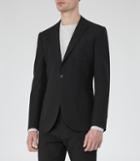 Reiss Rumble B - Wool And Linen Blazer In Black, Mens, Size 38