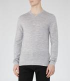 Reiss Emporer - Merino V-neck Jumper In Grey, Mens, Size Xs