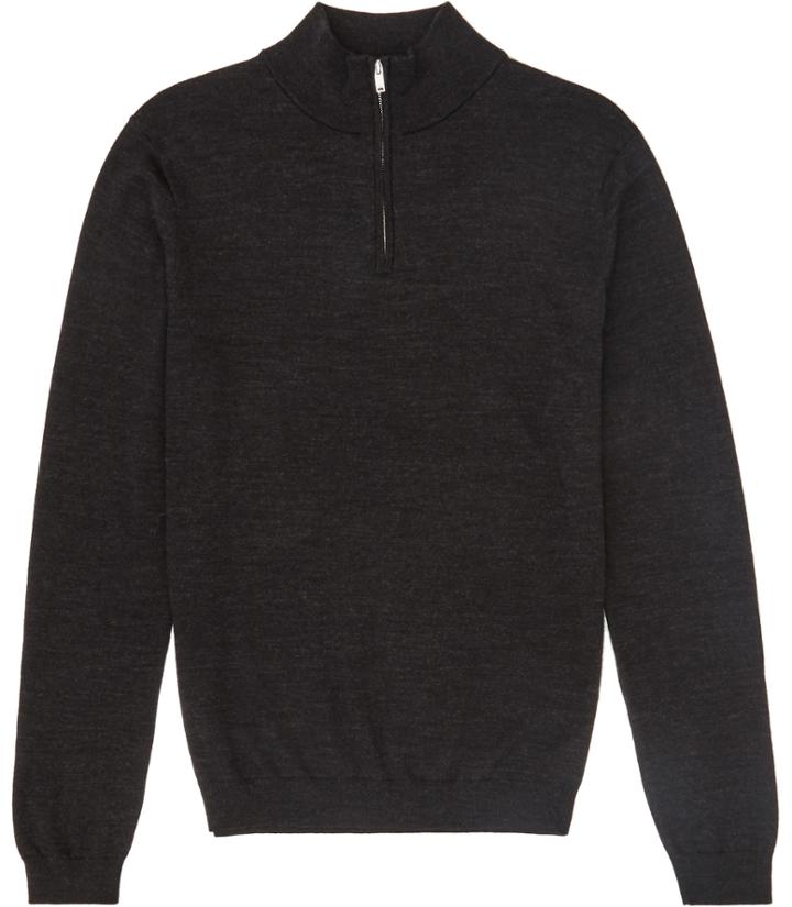 Reiss Craig - Mens Zip Merino Top In Grey, Size Xs