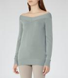 Reiss Christobel - Womens Off-the-shoulder Jumper In Brown, Size S