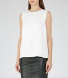 Reiss Alicia - Button-back Tank Top In White, Womens, Size 2